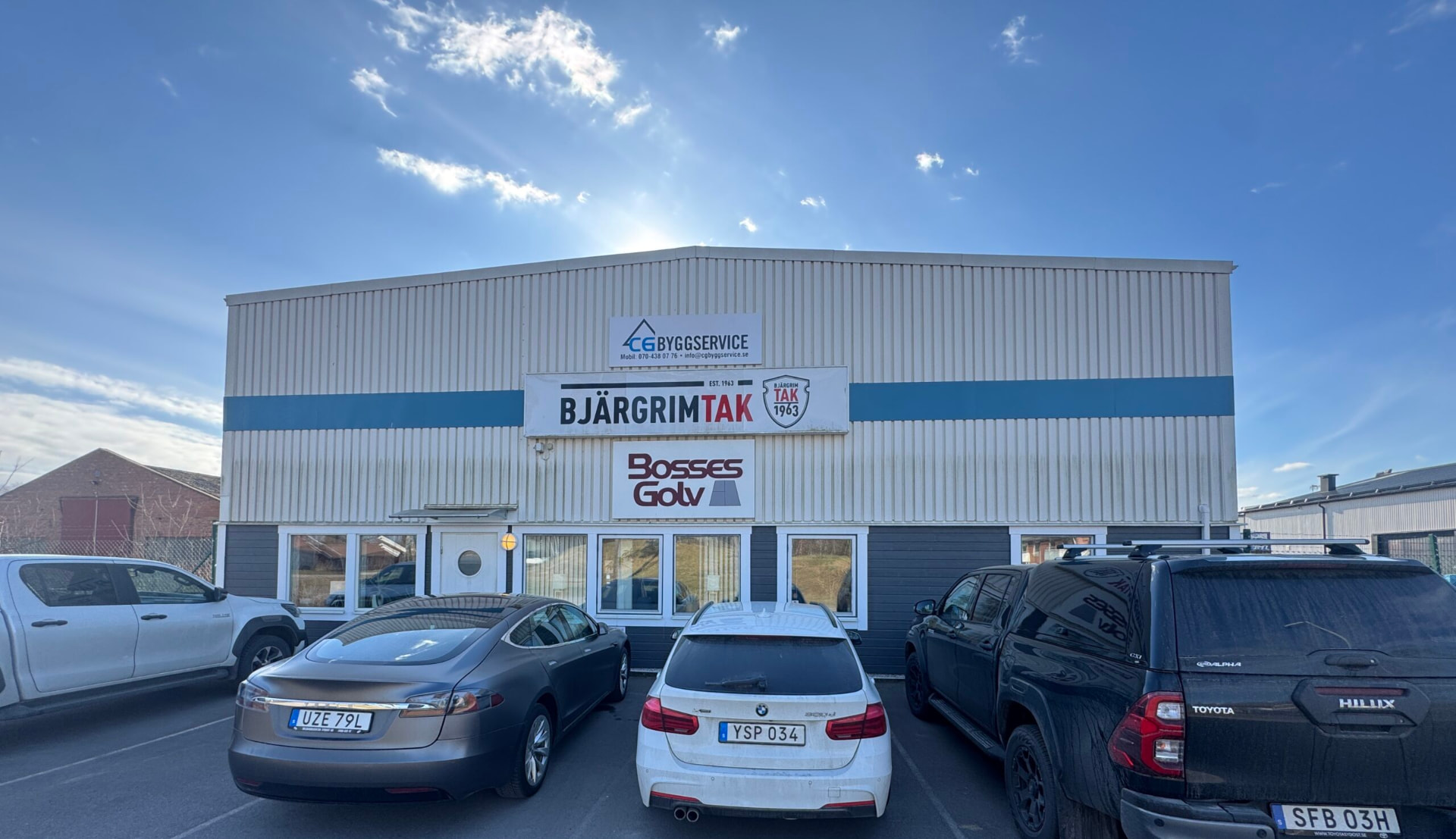 CG Byggservice fasad och kontorslokal på Perrongvägen 3 i Ljungbyholm